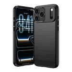Custodia per telefono in TPU in fibra di carbonio con trama spazzolata, For iPhone 18, For iPhone 18 Pro, For iPhone 18 Pro Max, For iPhone 17e / 16e, For iPhone 17 Pro Max, For iPhone 17 Pro, For iPhone 17, For iPhone Air