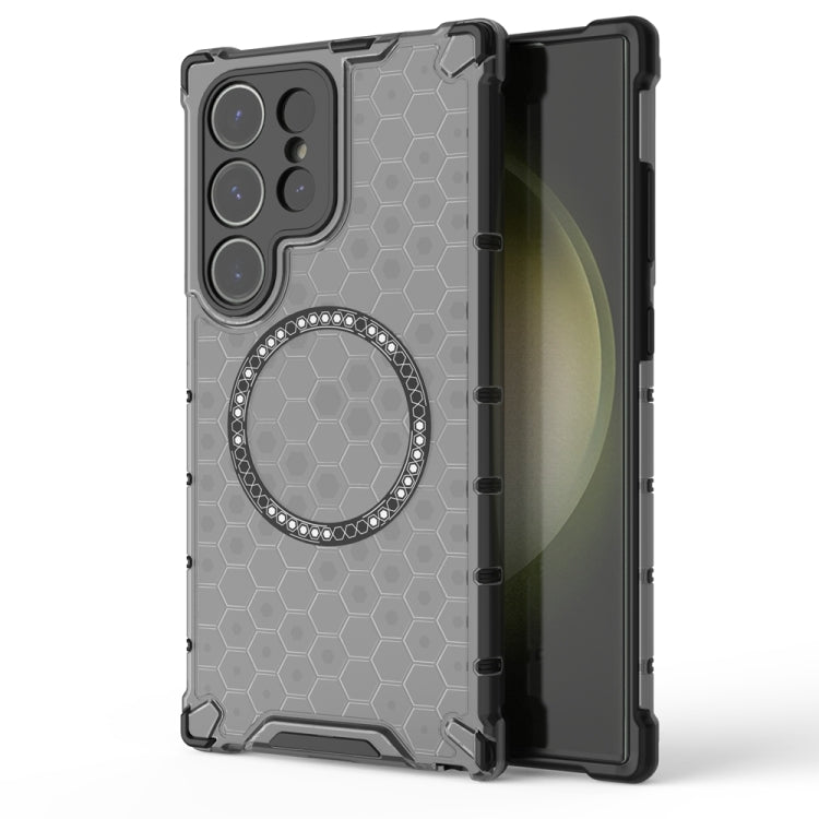 Custodia per telefono antiurto con anello magnetico a nido d'ape, For Samsung Galaxy S25 5G, For Samsung Galaxy S25+ 5G, For Samsung Galaxy S25 Ultra 5G, For Samsung Galaxy S24 Ultra 5G
