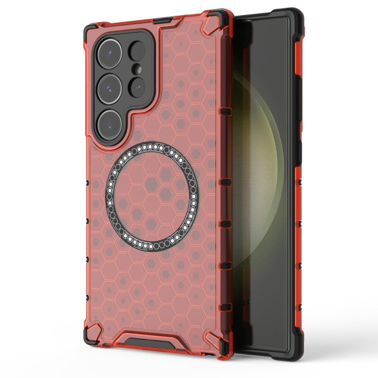 Custodia per telefono antiurto con anello magnetico a nido d'ape, For Samsung Galaxy S25 5G, For Samsung Galaxy S25+ 5G, For Samsung Galaxy S25 Ultra 5G, For Samsung Galaxy S24 Ultra 5G