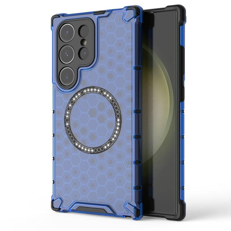 Custodia per telefono antiurto con anello magnetico a nido d'ape, For Samsung Galaxy S25 5G, For Samsung Galaxy S25+ 5G, For Samsung Galaxy S25 Ultra 5G, For Samsung Galaxy S24 Ultra 5G