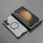 Custodia antiurto con anello magnetico a nido d'ape per Samsung Galaxy S23+ 5G