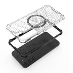Custodia antiurto con anello magnetico a nido d'ape per Samsung Galaxy S23+ 5G
