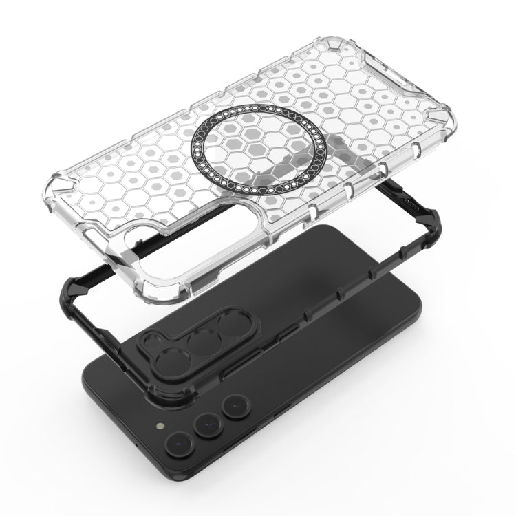 Custodia antiurto con anello magnetico a nido d'ape per Samsung Galaxy S23+ 5G
