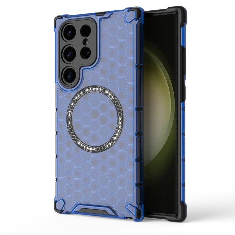 Custodia per telefono antiurto con anello magnetico a nido d'ape, For Samsung Galaxy S24+ 5G, For Samsung Galaxy S24 5G, For Samsung Galaxy S23 FE 5G, For Samsung Galaxy S23 Ultra 5G