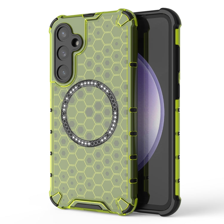 Custodia per telefono antiurto con anello magnetico a nido d'ape, For Samsung Galaxy S24+ 5G, For Samsung Galaxy S24 5G, For Samsung Galaxy S23 FE 5G, For Samsung Galaxy S23 Ultra 5G