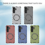 Custodia per telefono antiurto con anello magnetico a nido d'ape, For Samsung Galaxy S25 5G, For Samsung Galaxy S25+ 5G, For Samsung Galaxy S25 Ultra 5G, For Samsung Galaxy S24 Ultra 5G
