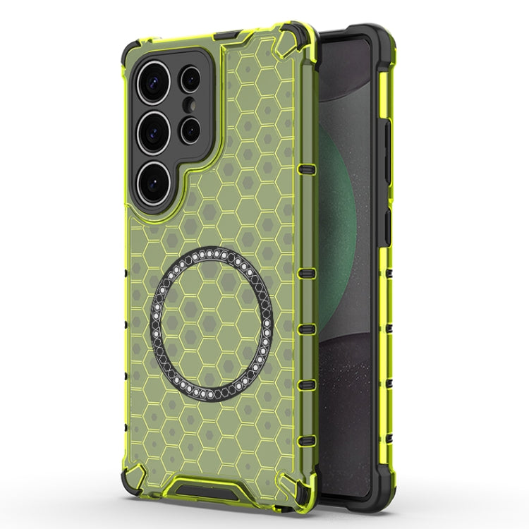 Custodia per telefono antiurto con anello magnetico a nido d'ape, For Samsung Galaxy S25 5G, For Samsung Galaxy S25+ 5G, For Samsung Galaxy S25 Ultra 5G, For Samsung Galaxy S24 Ultra 5G