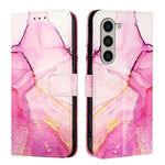 Custodia in pelle flip con motivo marmo per Samsung Galaxy Z Fold6