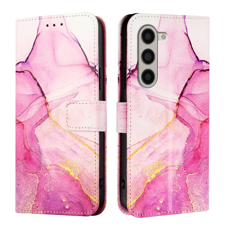 Custodia in pelle flip con motivo marmo per Samsung Galaxy Z Fold6