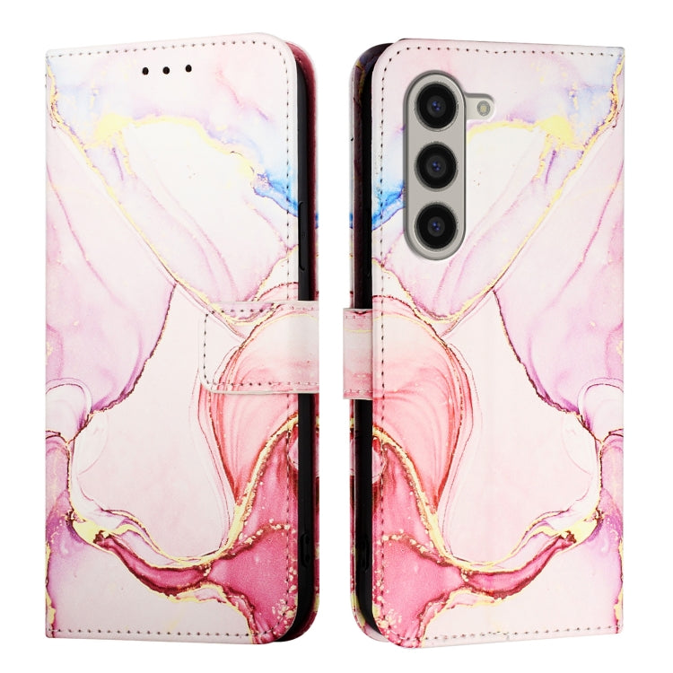 Custodia in pelle flip con motivo marmo per Samsung Galaxy Z Fold6