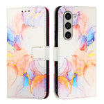 Custodia in pelle flip con motivo marmo per Samsung Galaxy Z Fold6