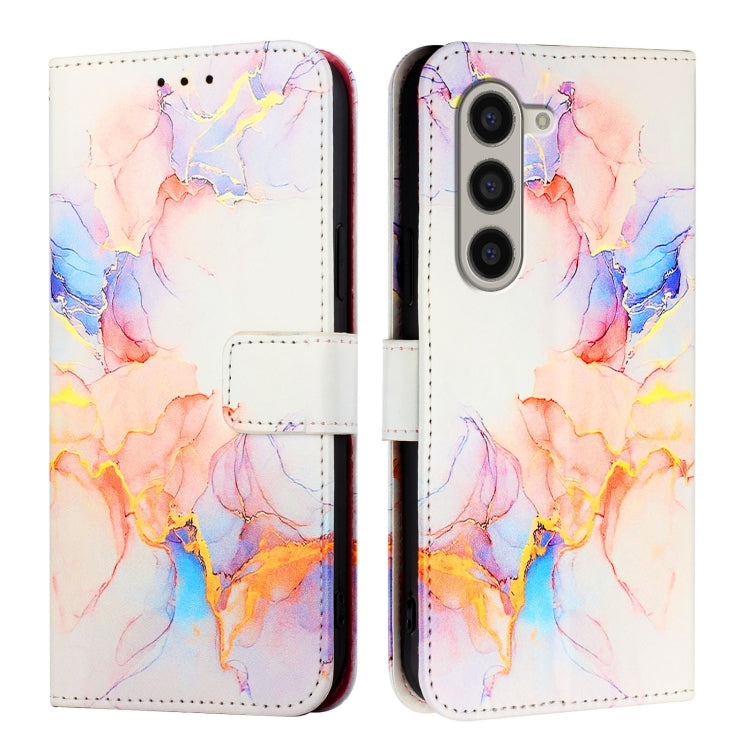 Custodia in pelle flip con motivo marmo per Samsung Galaxy Z Fold6