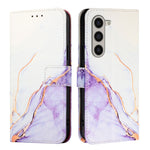 Custodia in pelle flip con motivo marmo per Samsung Galaxy Z Fold6