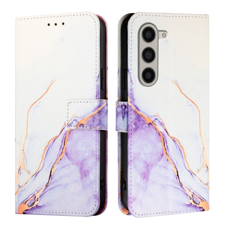 Custodia in pelle flip con motivo marmo per Samsung Galaxy Z Fold6