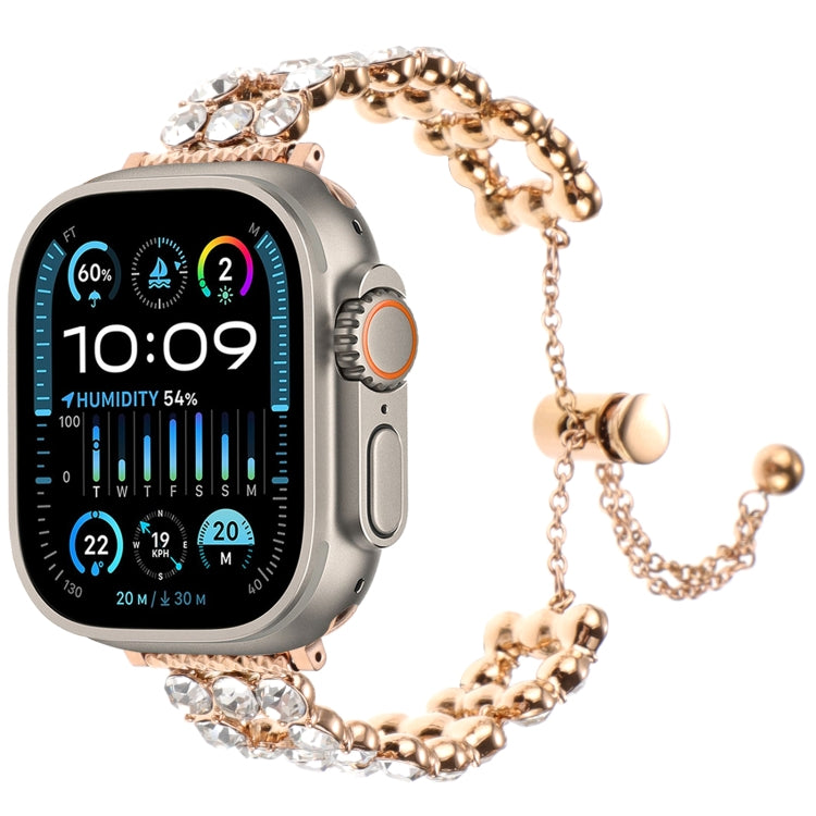 Cinturino per orologio con cinturino in metallo con strass, For Apple Watch SE 2023 44mm, For Apple Watch SE 2023 40mm, For Apple Watch Ultra 2 49mm, For Apple Watch Series 9 45mm, For Apple Watch Series 9 41mm, For Apple Watch Ultra 49mm
