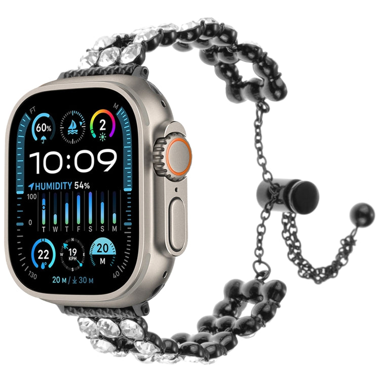 Cinturino per orologio con cinturino in metallo con strass, For Apple Watch SE 2023 44mm, For Apple Watch SE 2023 40mm, For Apple Watch Ultra 2 49mm, For Apple Watch Series 9 45mm, For Apple Watch Series 9 41mm, For Apple Watch Ultra 49mm