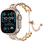 Cinturino per orologio con cinturino in metallo con strass, For Apple Watch SE 2023 44mm, For Apple Watch SE 2023 40mm, For Apple Watch Ultra 2 49mm, For Apple Watch Series 9 45mm, For Apple Watch Series 9 41mm, For Apple Watch Ultra 49mm