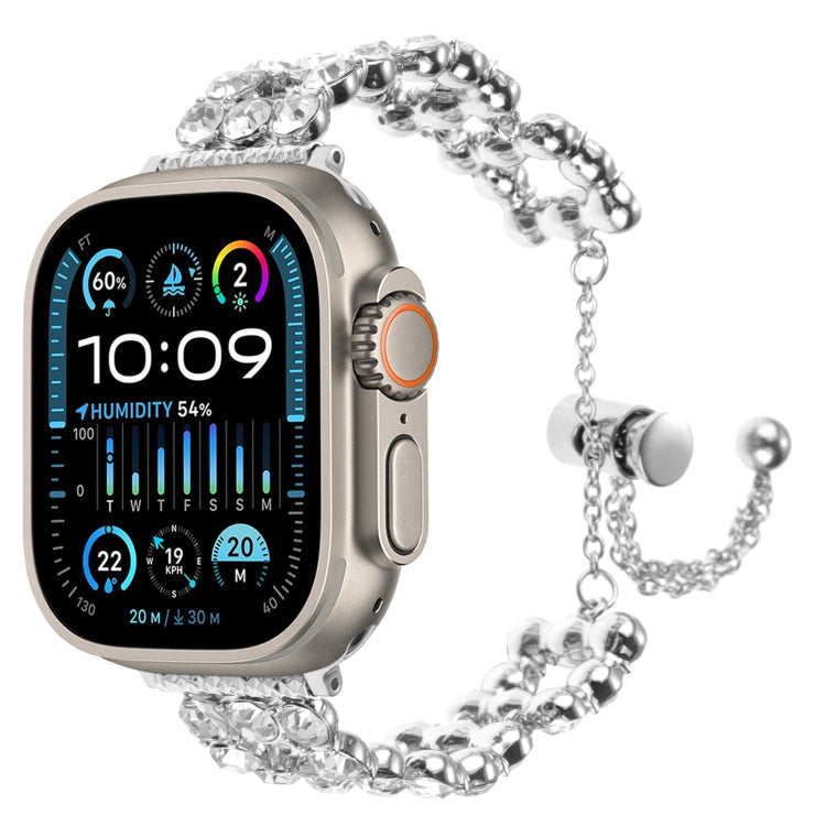 Cinturino per orologio con cinturino in metallo con strass, For Apple Watch SE 2023 44mm, For Apple Watch SE 2023 40mm, For Apple Watch Ultra 2 49mm, For Apple Watch Series 9 45mm, For Apple Watch Series 9 41mm, For Apple Watch Ultra 49mm