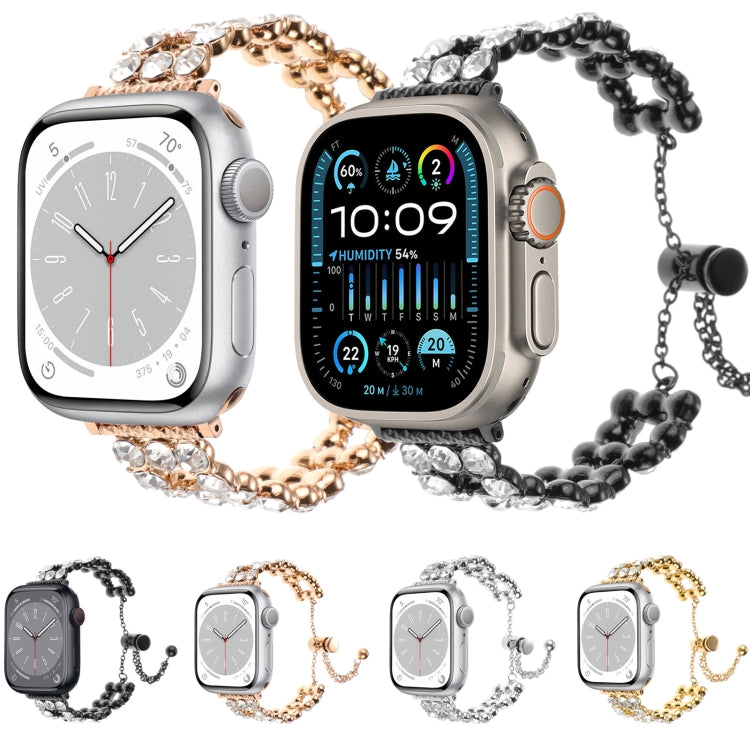 Cinturino per orologio con cinturino in metallo con strass, For Apple Watch Series 4 44mm, For Apple Watch Series 4 40mm, For Apple Watch Series 3 38mm, For Apple Watch Series 3 42mm, For Apple Watch Series 2 42mm, For Apple Watch Series 2 38mm