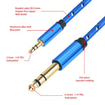 Cavo audio 3,5 mm maschio a 6,35 mm maschio 1-3 metri