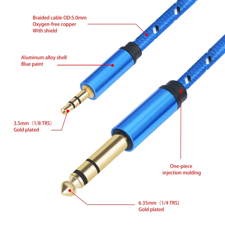 Cavo audio 3,5 mm maschio a 6,35 mm maschio 1-3 metri