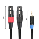 Cavo audio 3,5 mm maschio a doppio XLR 3 pin femmina 1-3 m