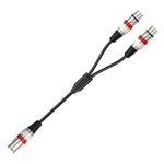 Cavo audio XLR 3 pin maschio a doppia femmina 50 cm