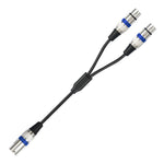 Cavo audio XLR 3 pin maschio a doppia femmina 50 cm