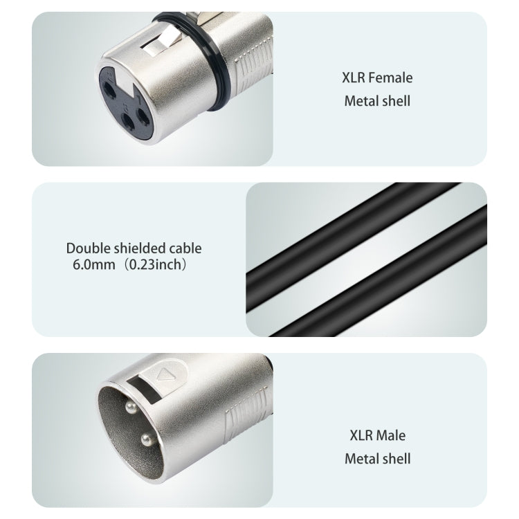 Cavo audio XLR 3 pin maschio a doppia femmina 50 cm