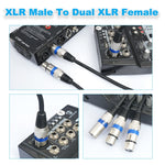 Cavo audio XLR 3 pin maschio a doppia femmina 50 cm