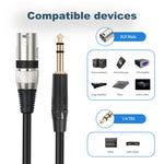 Cavo microfono 6,35 mm TRS maschio a XLR maschio 3 pin