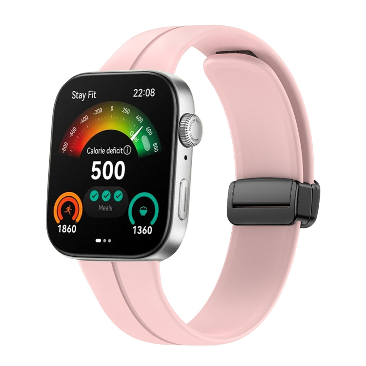 Cinturino per orologio in silicone con fibbia nera pieghevole magnetico, For Huawei Watch Fit3