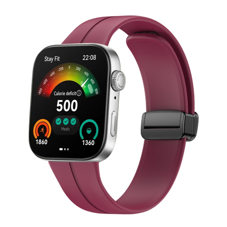 Cinturino per orologio in silicone con fibbia nera pieghevole magnetico, For Huawei Watch Fit3