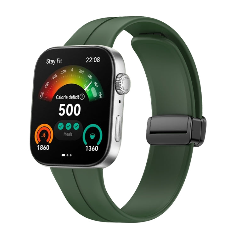 Cinturino per orologio in silicone con fibbia nera pieghevole magnetico, For Huawei Watch Fit3