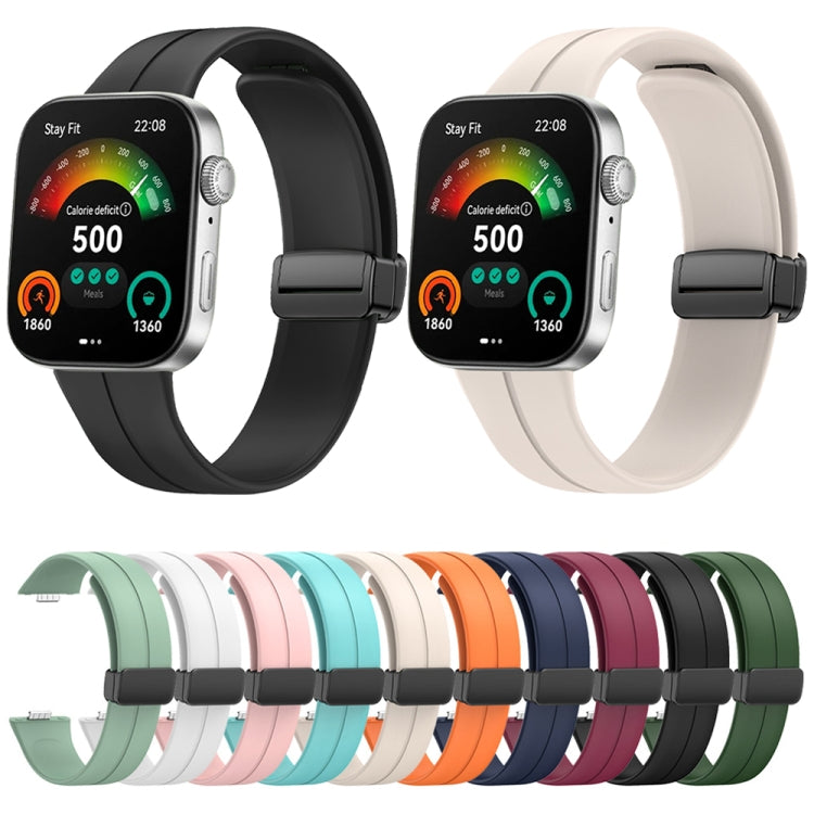 Cinturino per orologio in silicone con fibbia nera pieghevole magnetico, For Huawei Watch Fit3