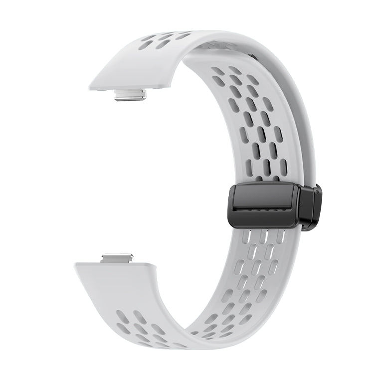 Cinturino per orologio in silicone con fibbia nera pieghevole magnetica stile foro, For Huawei Watch Fit 5 / Fit 5 Pro / Fit 4