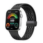 Cinturino per orologio in silicone con fibbia nera pieghevole magnetica stile foro, For Huawei Watch Fit 5 / Fit 5 Pro / Fit 4