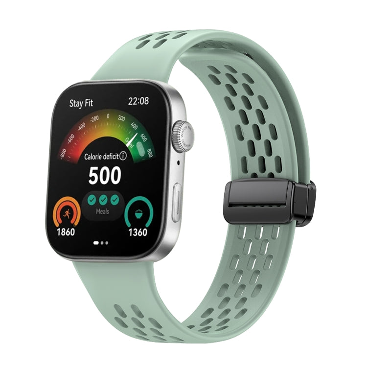 Cinturino per orologio in silicone con fibbia nera pieghevole magnetica stile foro, For Huawei Watch Fit 5 / Fit 5 Pro / Fit 4