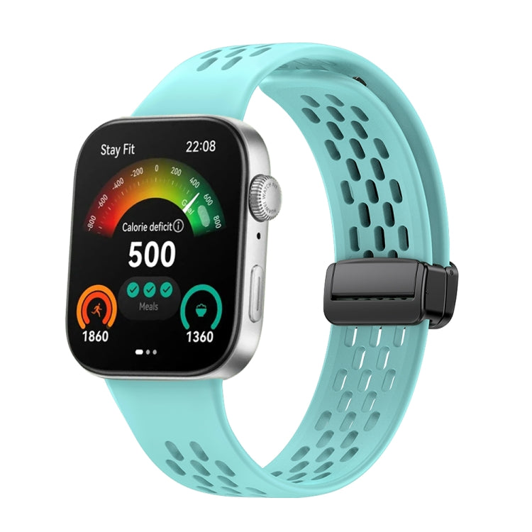 Cinturino per orologio in silicone con fibbia nera pieghevole magnetica stile foro, For Huawei Watch Fit 5 / Fit 5 Pro / Fit 4