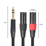 Cavo audio 6,35 mm TRS maschio a doppio XLR maschio 1-3 m