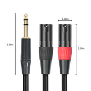 Cavo audio 6,35 mm TRS maschio a doppio XLR maschio 1-3 m