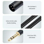 Cavo audio 6,35 mm TRS maschio a doppio XLR maschio 1-3 m