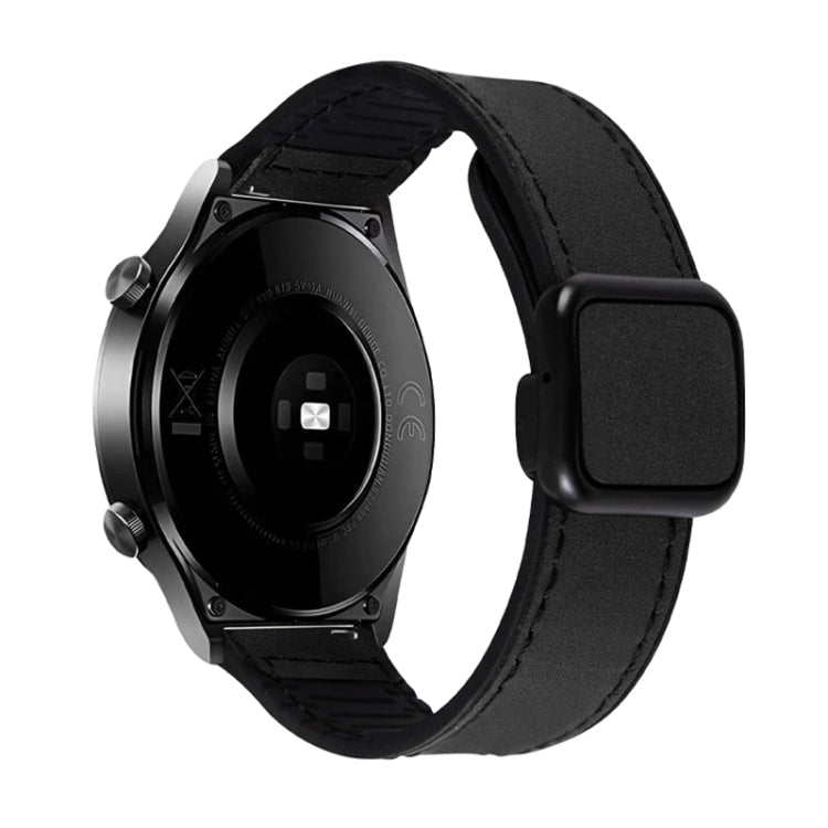Cinturino per orologio in silicone in pelle con fibbia magnetica con texture Crazy Horse, 20mm, 22mm