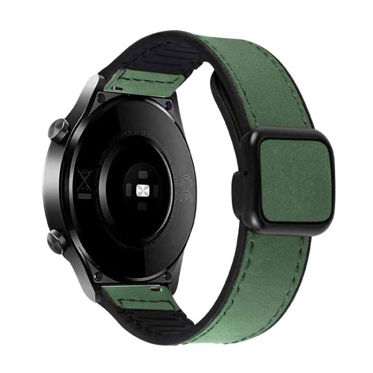 Cinturino per orologio in silicone in pelle con fibbia magnetica con texture Crazy Horse, 20mm, 22mm