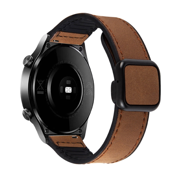 Cinturino per orologio in silicone in pelle con fibbia magnetica con texture Crazy Horse, 20mm, 22mm