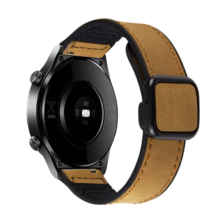 Cinturino per orologio in silicone in pelle con fibbia magnetica con texture Crazy Horse, 20mm, 22mm