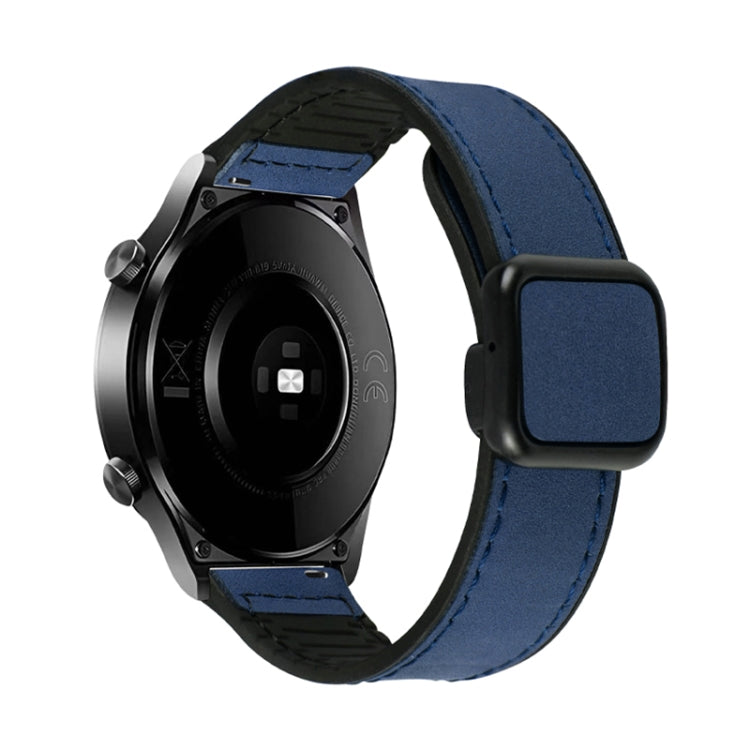 Cinturino per orologio in silicone in pelle con fibbia magnetica con texture Crazy Horse, 20mm, 22mm