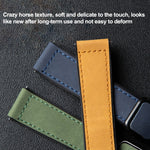 Cinturino per orologio in silicone in pelle con fibbia magnetica con texture Crazy Horse, 20mm, 22mm