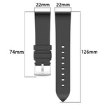 Cinturino per orologio in gomma fluorurata, 20mm, 22mm