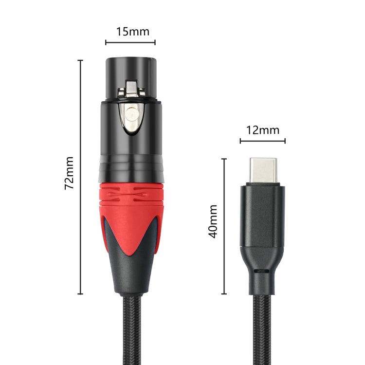 Cavo audio TY03RE da tipo C maschio a XLR femmina per microfono dinamico, 1m, 2m, 3m